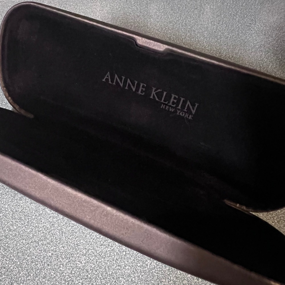 Anne Klein New York Black Hard Shell Eyeglass Sunglasses Case Clamshell Logo